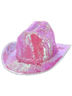Kovbojský klobouk s flitry růžový