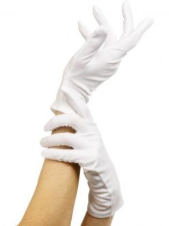 Látkové rukavice - bílé - krátké