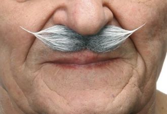Knír do špičky malý - šedý