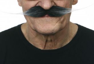 Knír do špičky dlouhý - černošedý