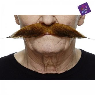 Knír do špičky - dlouhý - hnědý
