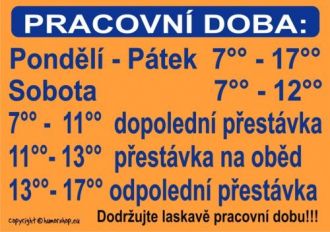 Certifikát Pracovní doba