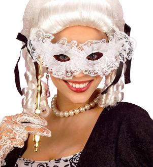 Škraboška na tyčce Barva: Bílá