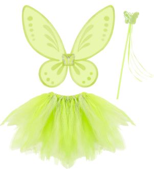 Sada - Motýl - zelená křídla, sukénka a hůlka