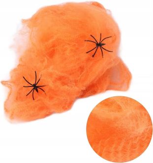 Pavučina 20 g s 2 pavouky - oranžová