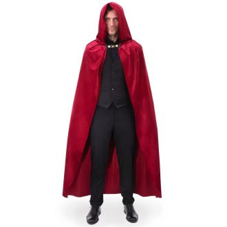 Sametový červený plášť s kapucí - 140 cm Sametový červený plášť s kapucí - 140 cm