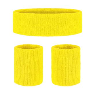 Sada 80. léta - žlutá čelenka a potítka