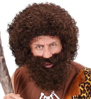 Paruka a vousy - hnědé