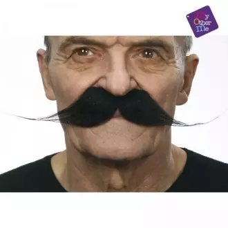Knír do špičky dlouhý - černý