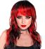 Paruka - dlouhá - červenočerná