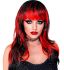 Paruka - dlouhá - červenočerná