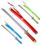 Meč - Ninja - plastový barevný - 60 cm Barva: červená