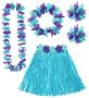 Sada - Havaj - modrá sukně, čelenka, náhrdelník a náramky