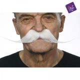 Knír do špičky dlouhý - bílý