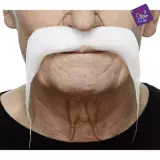 Knír do špičky zahnutý - bílý