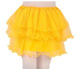 Dětská sukně s volánky žlutá