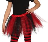 Dětská sukně se třpytkami černá a červená
