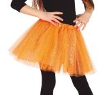 Dětská sukně se třpytkami oranžová