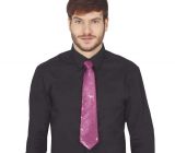 Růžová kravata s flitry