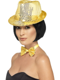 b Flitrový klobouk zlatý