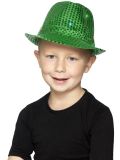 Flitrový klobouk svítící zelený