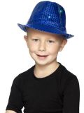 b Flitrový klobouk svítící modrý