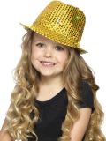 Flitrový klobouk svítící zlatý