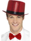 Flitrový klobouk červený