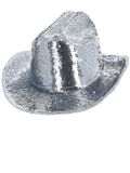 Kovbojský klobouk s flitry stříbrný