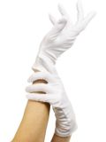 Látkové rukavice bílé krátké