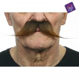 Knír do špičky - dlouhý - hnědý