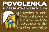 b Povolenka k bezplatnému pití piva