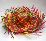 Slamák- barevný - roztřepený - 41 cm