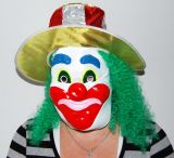 Maska - Klaun s vlasy a kloboukem