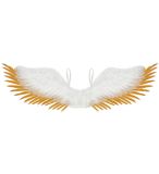 Křídla péřová - bílo-zlatá - 100x25 cm
