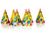 Párty čepičky - barevné - 6 ks druh: Happy birthday
