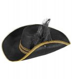CB Černý zdobený klobouk - s brkem