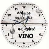Dřevěné hodiny - Čas na víno