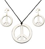 Sada - Hippies - stříbrný náhrdelník a náušnice