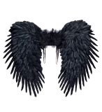 Křídla černá péřová - 80x65 cm