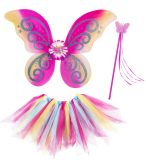 CB Sada - Motýl - růžová křídla, sukénka a hůlka