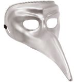 Škraboška s dlouhým nosem - stříbrná