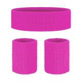 Sada 80. léta - růžová čelenka a potítka