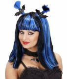 Paruka - modrá - s netopýry