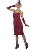 Kostým - Flapper - dlouhé šaty vínové
