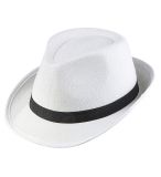 CB Mafiánský klobouk fedora - bílý