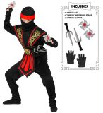 Dětský kostým - Ninja se zbraněmi Velikost: 5/7 let - 128 cm