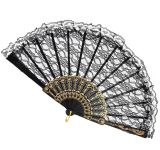 Vějíř - černý - krajkový